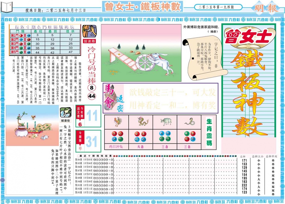 194期曾女士铁板神数A[图]