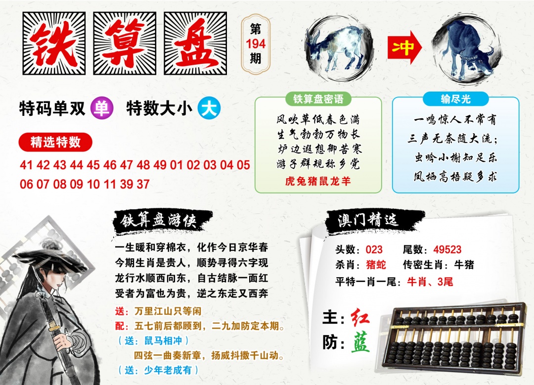 194期澳门铁算盘[图]