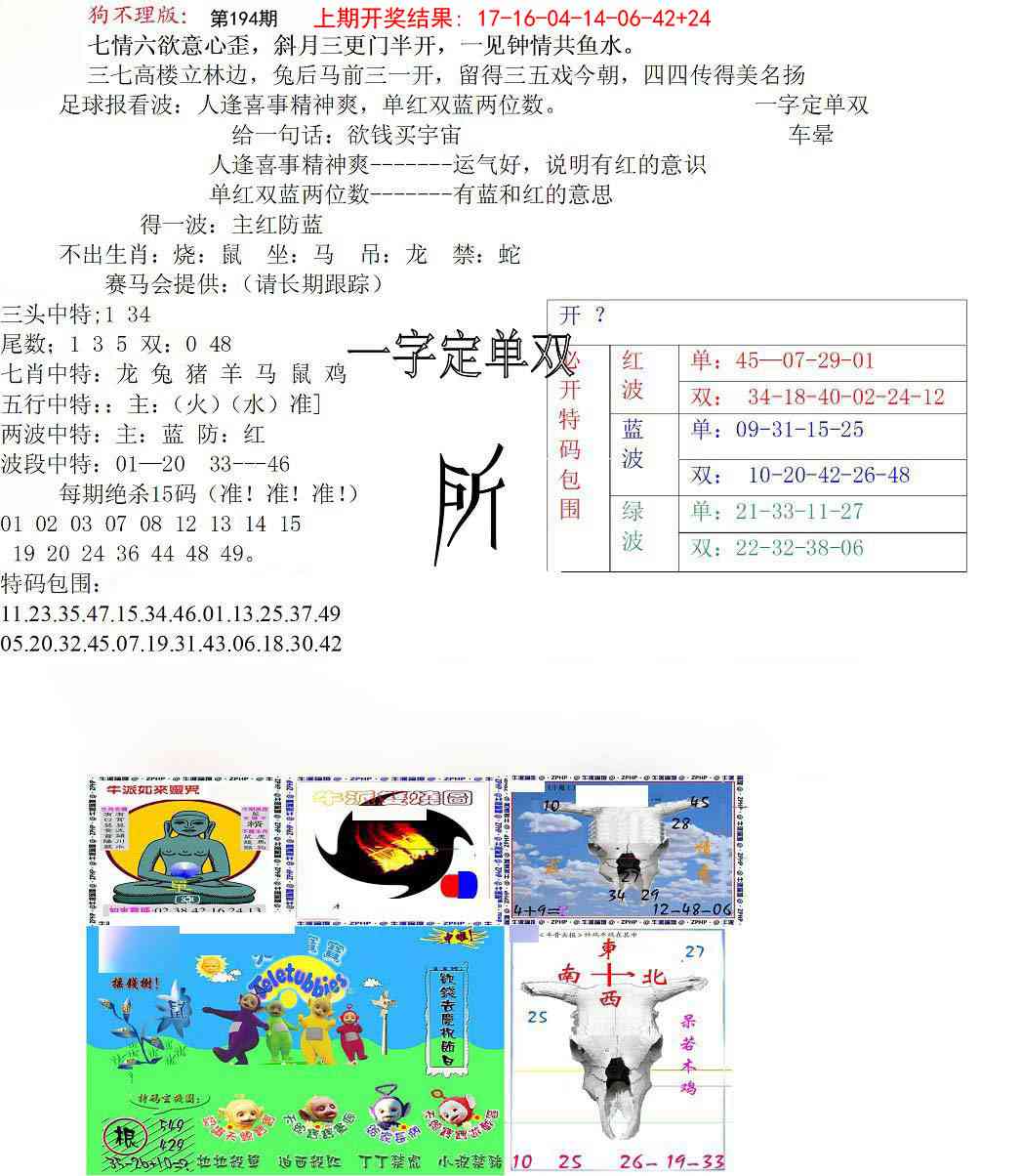 194期狗不理特码报[图]