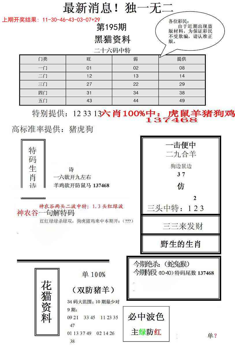 195期独一无二(正)[图]