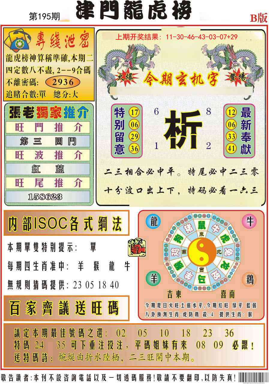 195期津门龙虎榜B[图]