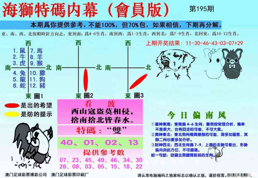 195期海狮特码会员报[图]