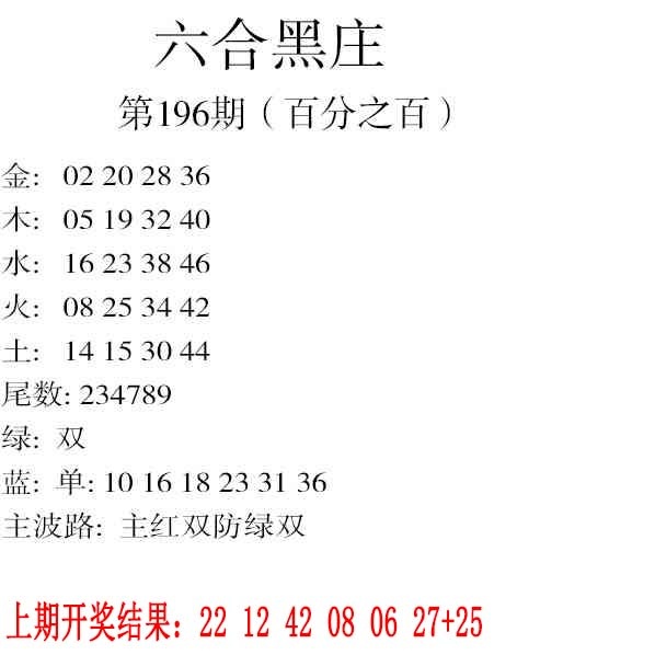 196期六合黑庄[图]