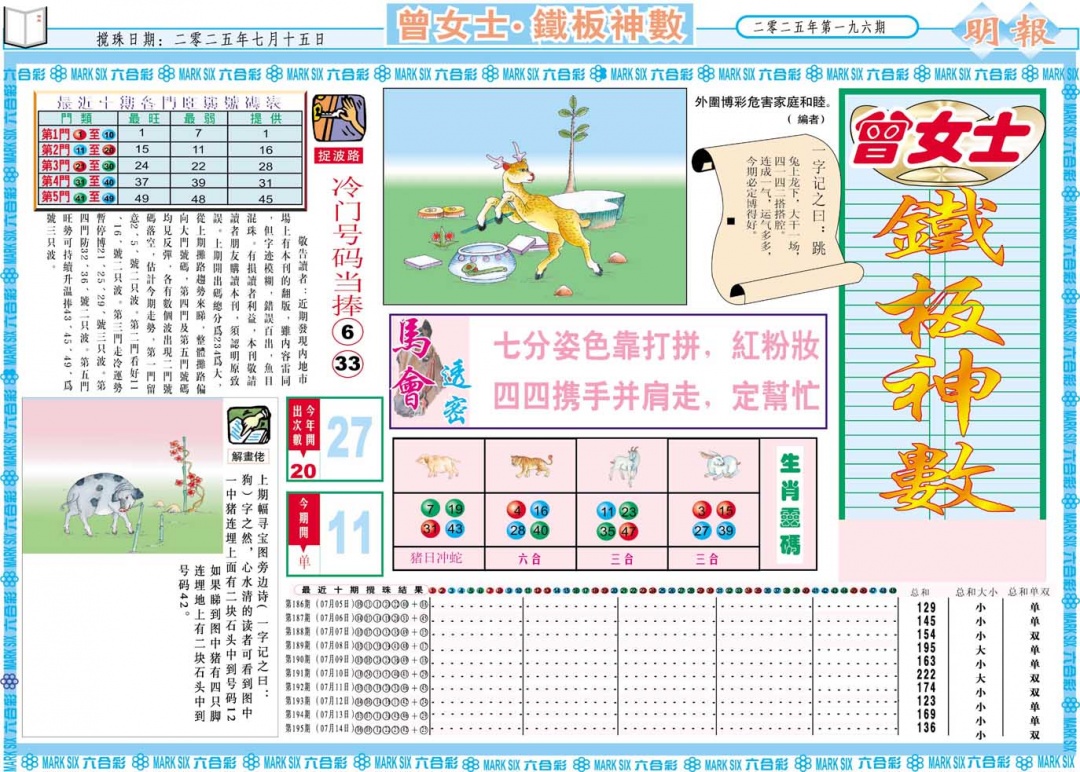 196期曾女士铁板神数A[图]