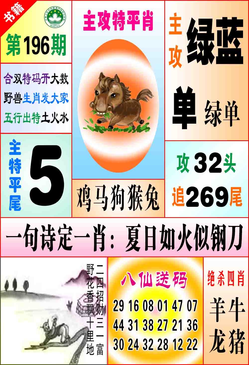 196期澳门八仙宝典[图]