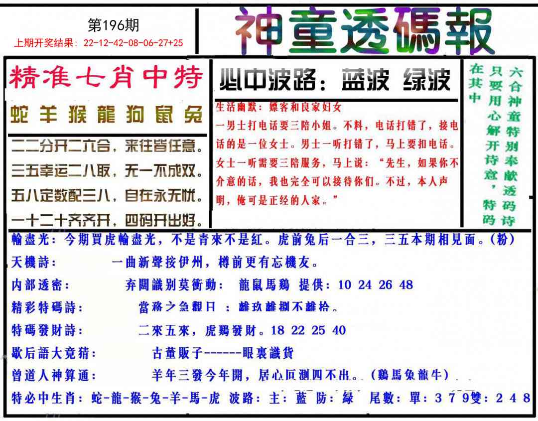 196期神童透码报[图]