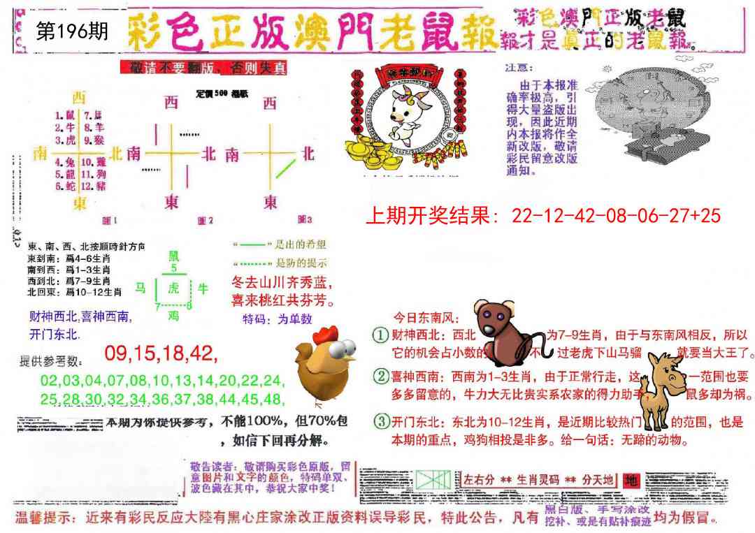 196期彩色正版澳门老鼠报[图]