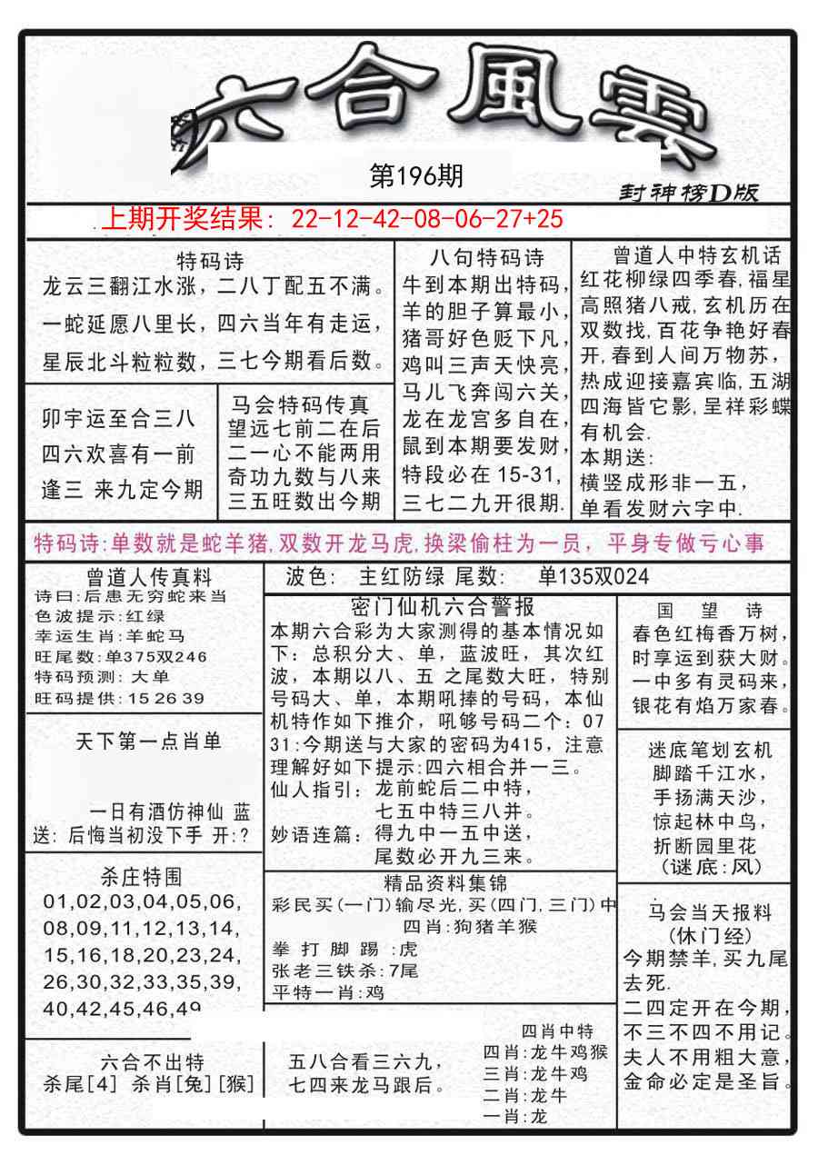 196期六合风云A[图]