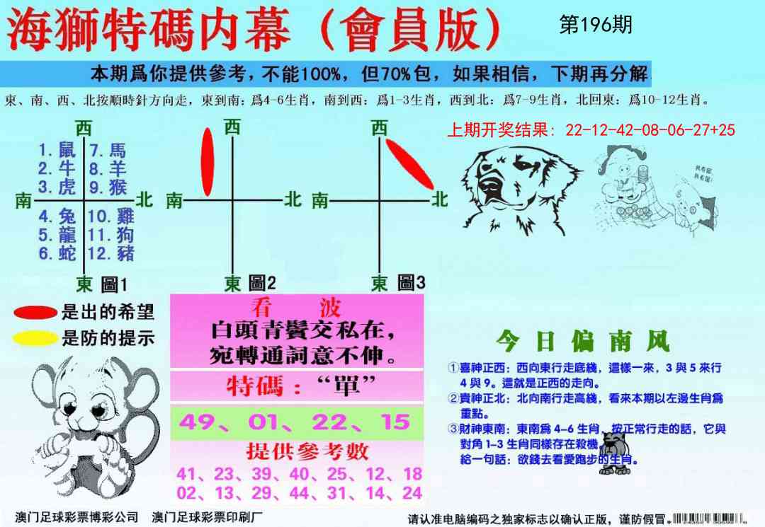 196期海狮特码会员报[图]