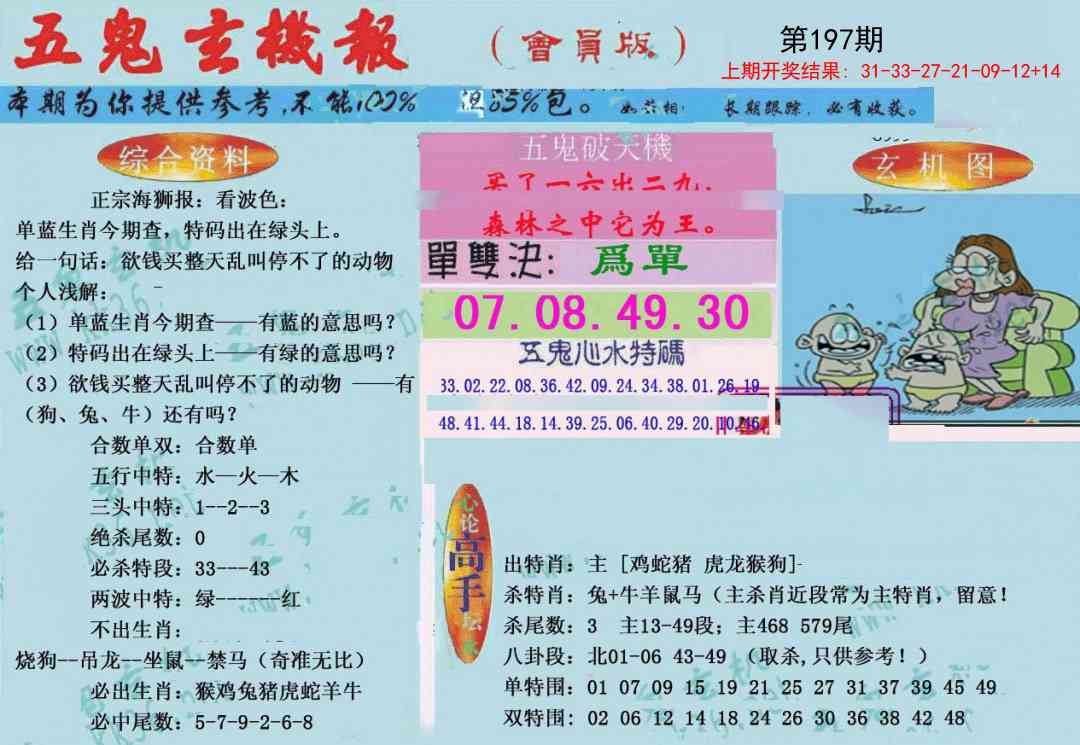 197期新五鬼玄机[图]