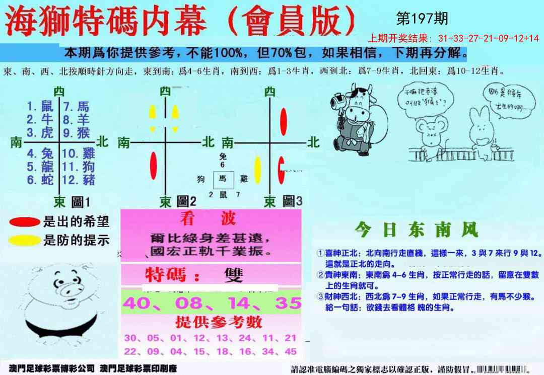 197期另版海狮特码内幕报[图]
