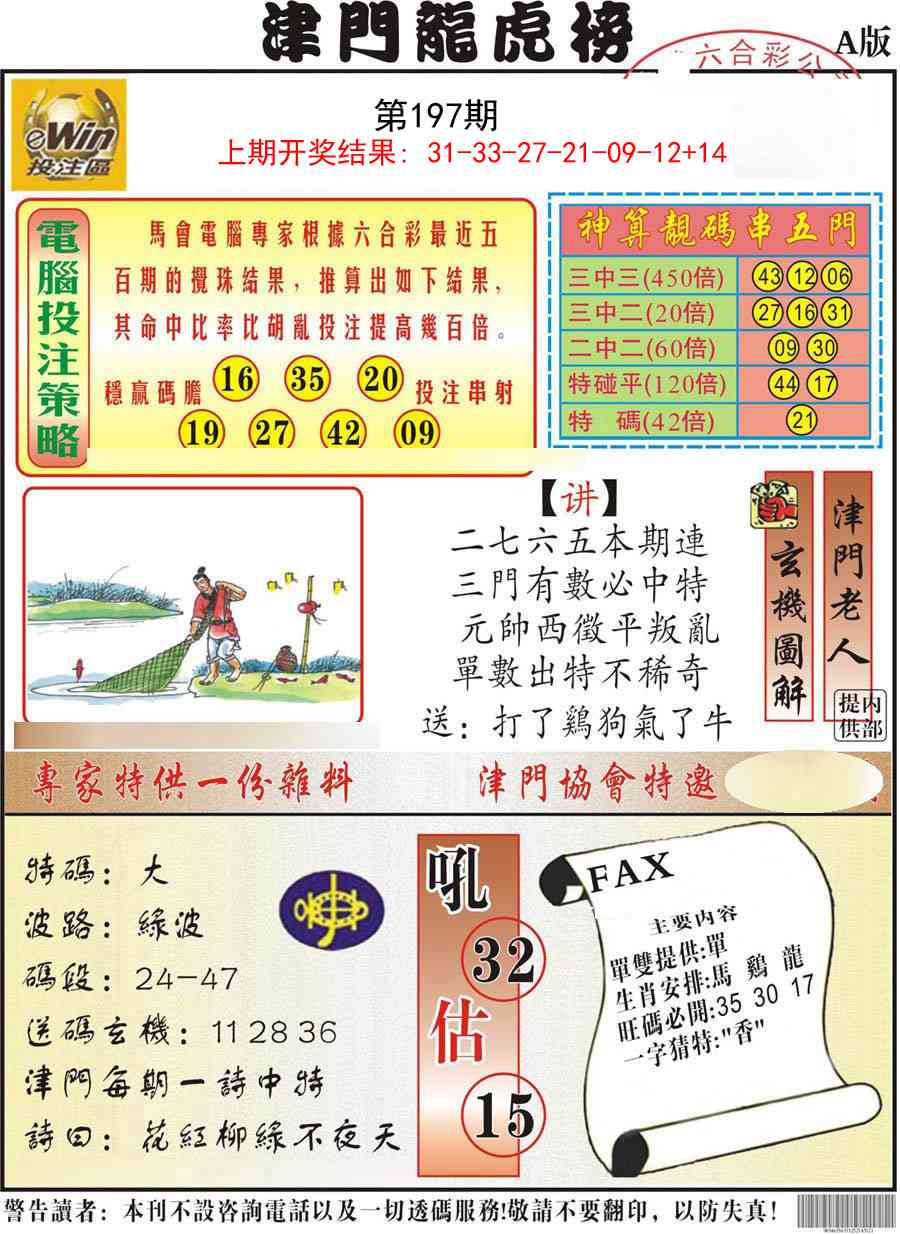 197期津门龙虎榜A[图]