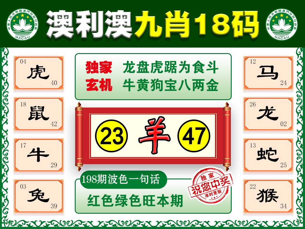198期澳利澳九肖[图]