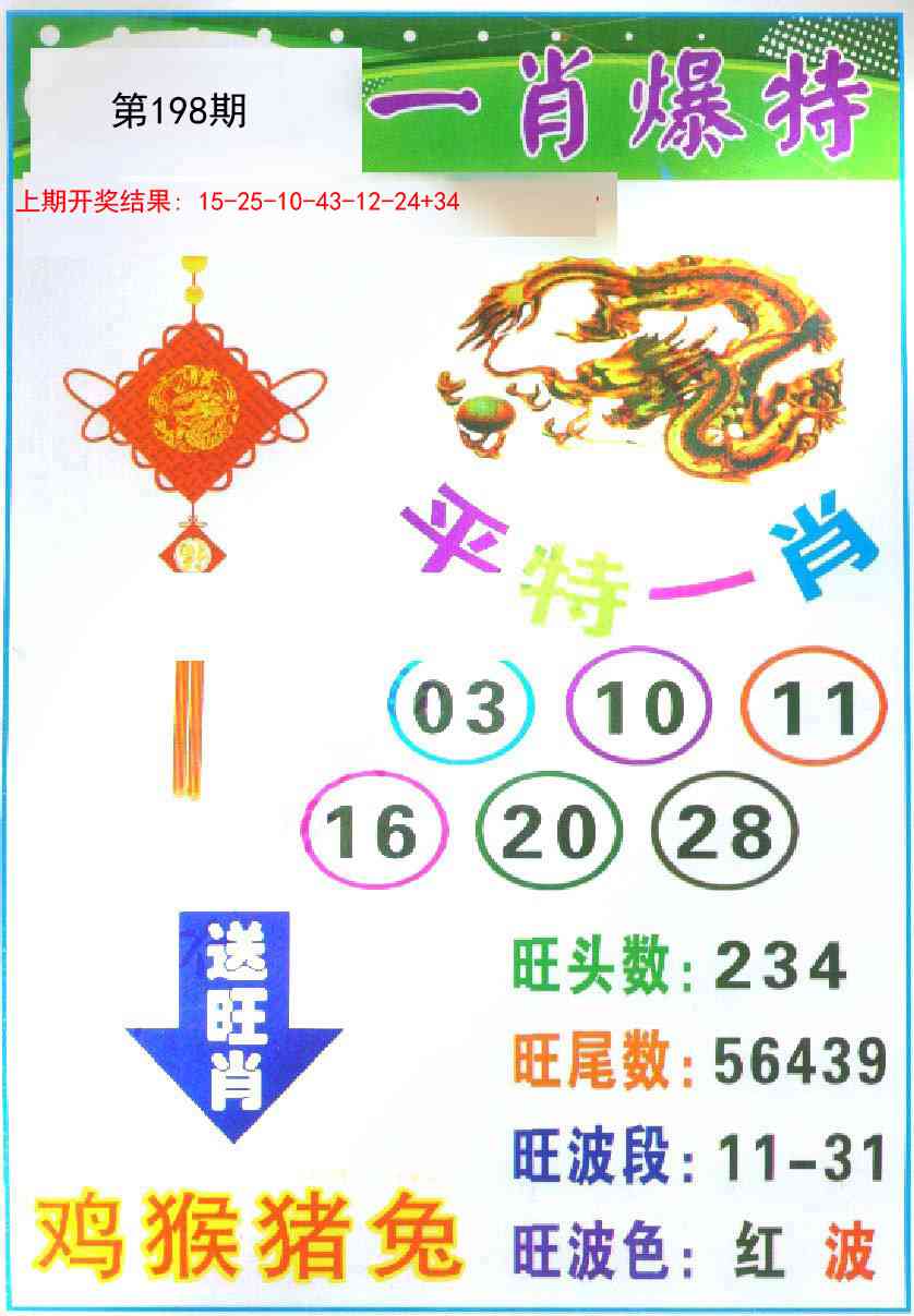 198期一肖爆特[图]