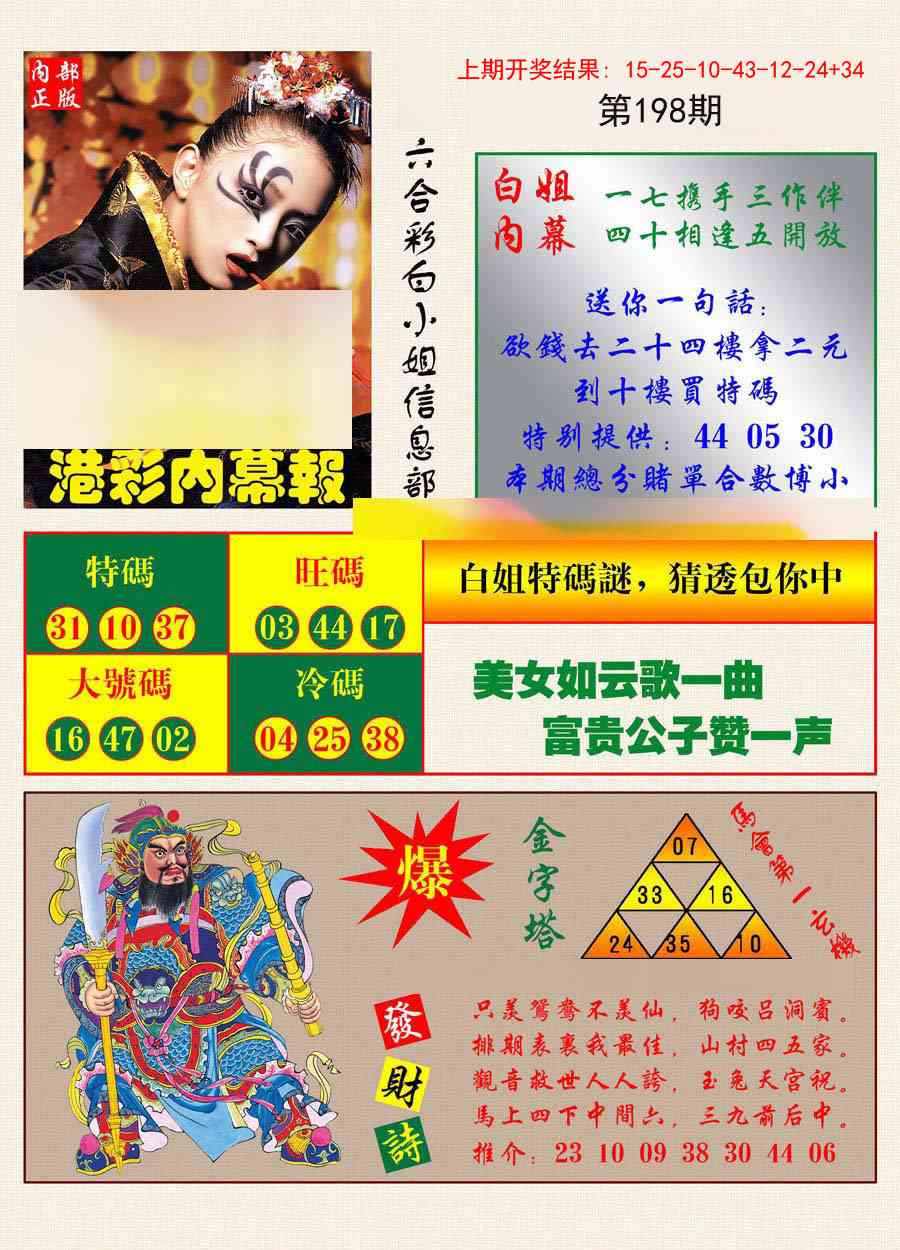 198期港彩内幕报[图]