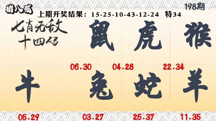 198期七肖无敌14码[图]