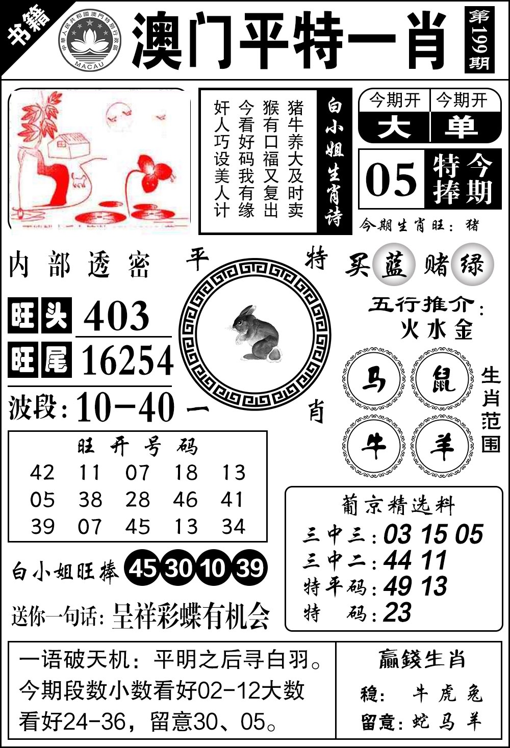 199期澳门内部透密[图]