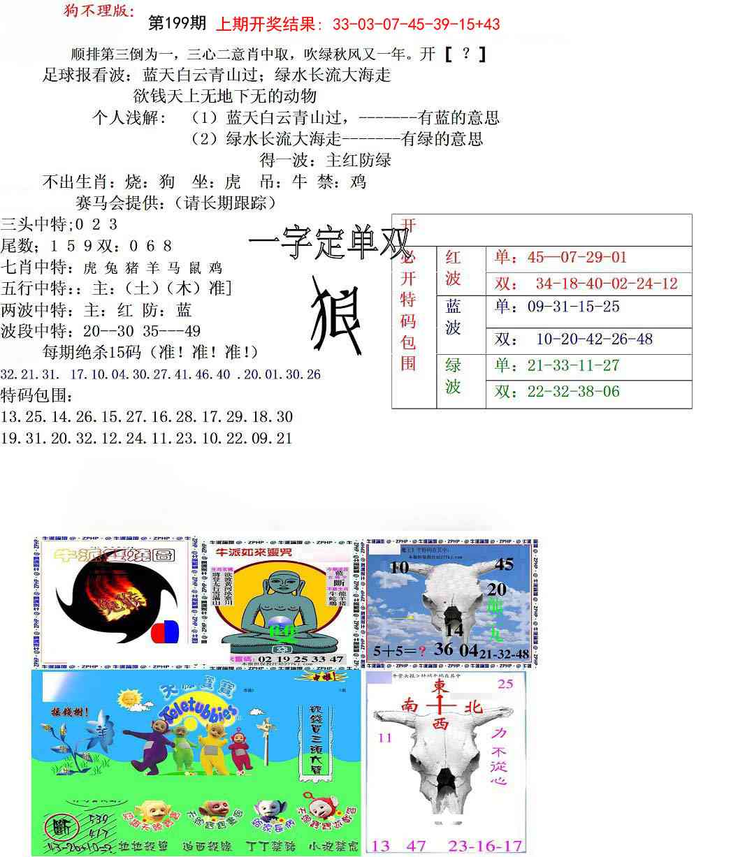199期狗不理特码报[图]