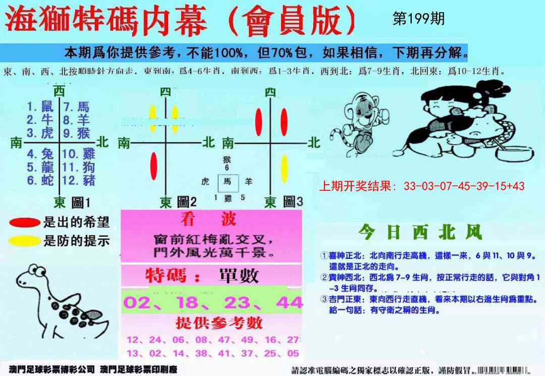 199期另版海狮特码内幕报[图]