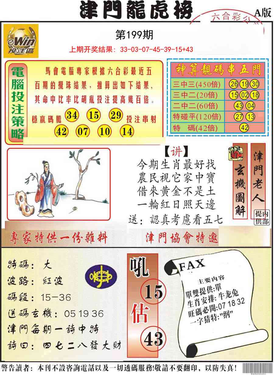 199期津门龙虎榜A[图]