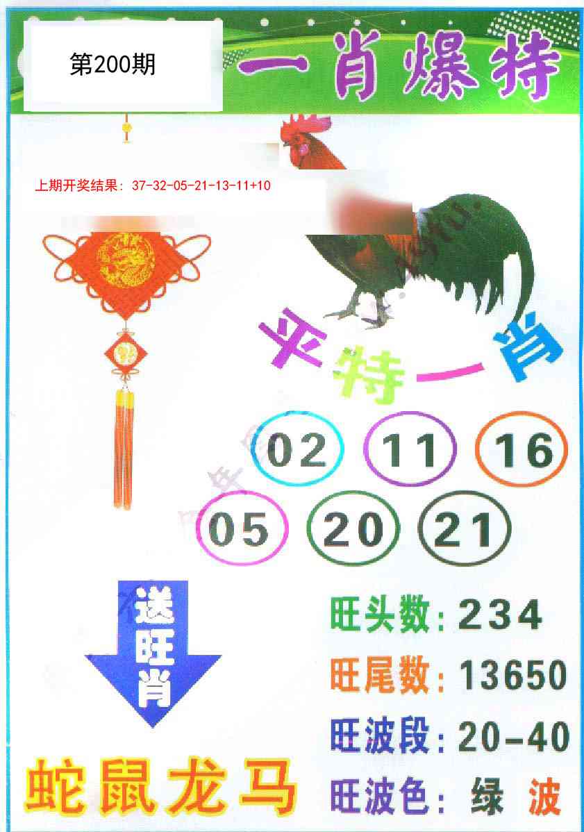 200期一肖爆特[图]