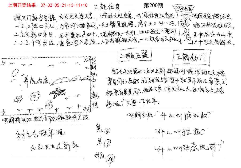200期手写九龙内幕[图]