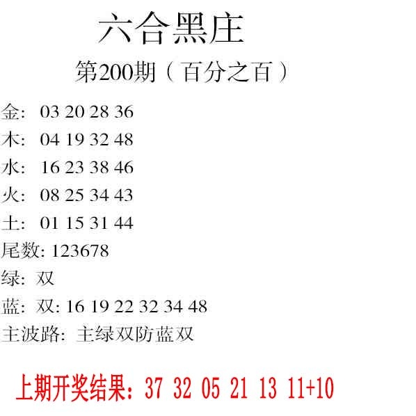 200期六合黑庄[图]