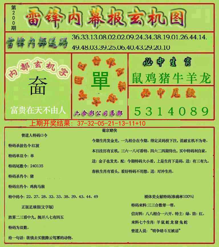 200期雷锋玄机报[图]