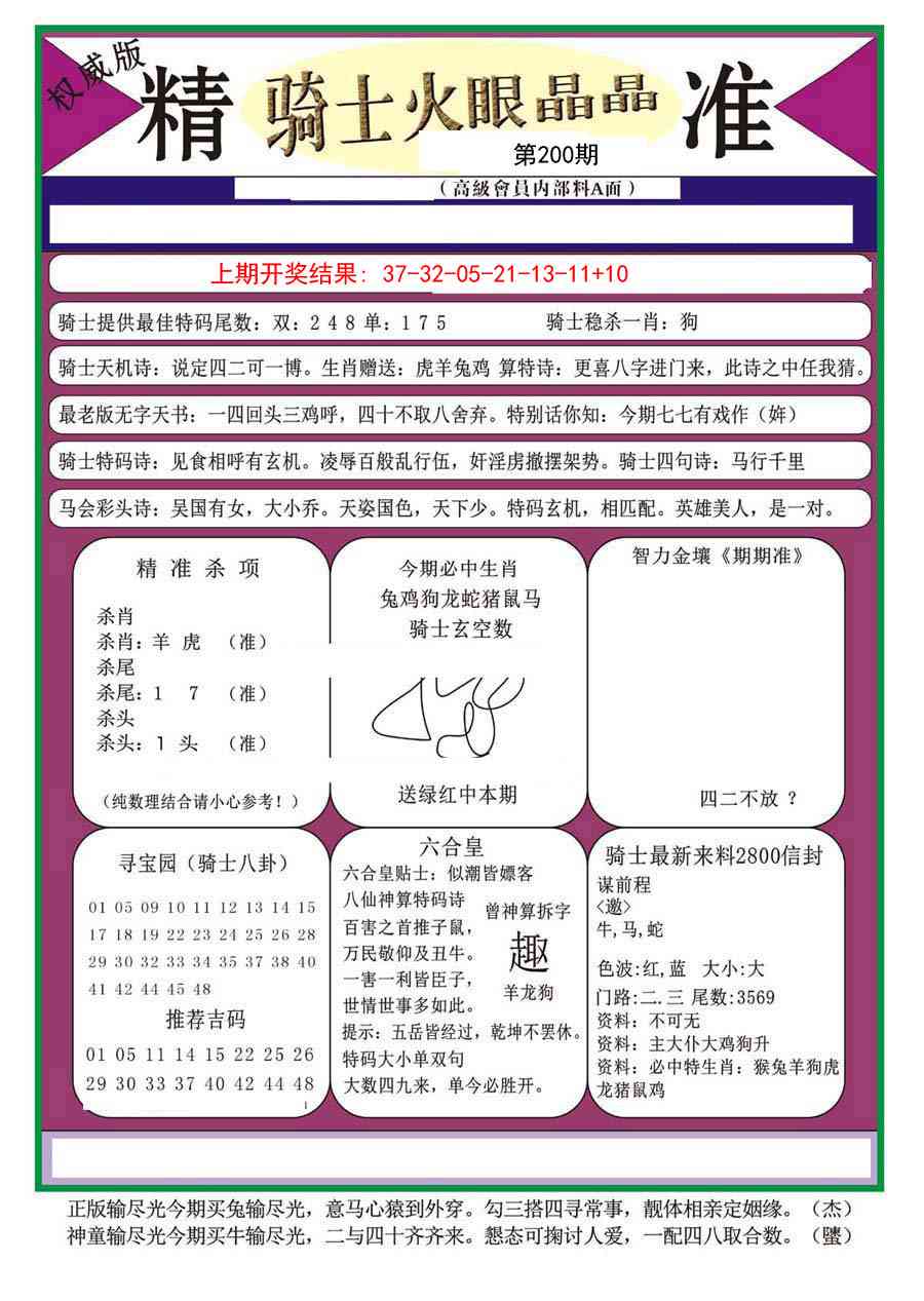 200期骑士火眼晶晶（正）[图]