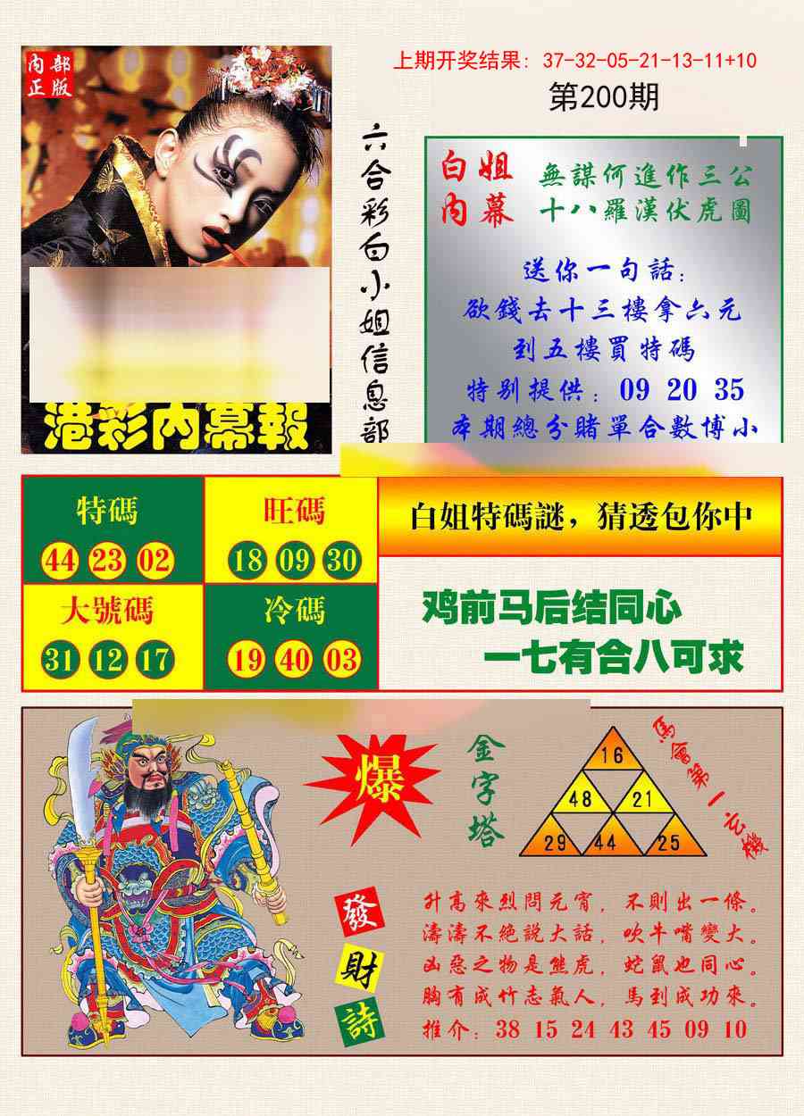 200期港彩内幕报[图]