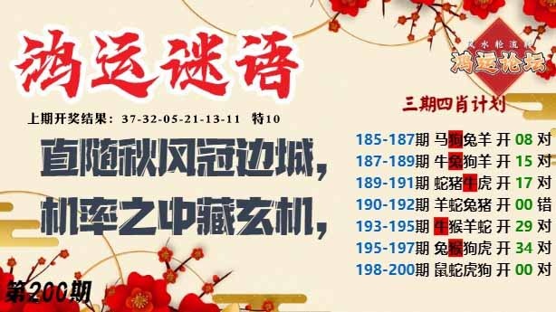 200期鸿运谜语[图]