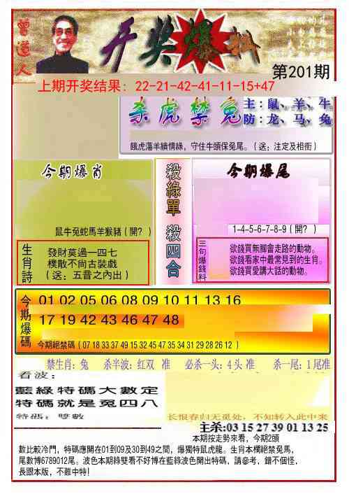 201期开奖爆料(新图推荐)[图]