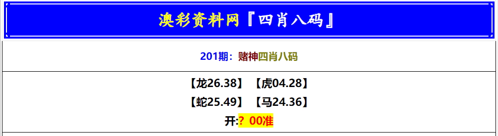 201期赌神四肖八码[图]