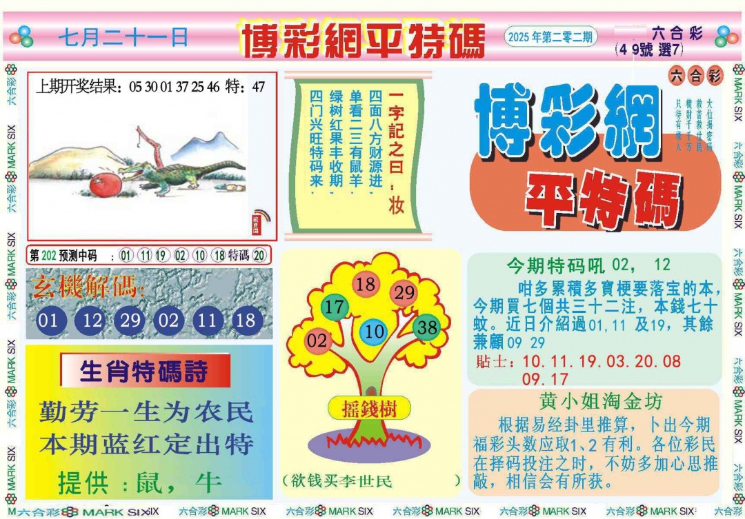 202期博彩网平特报[图]