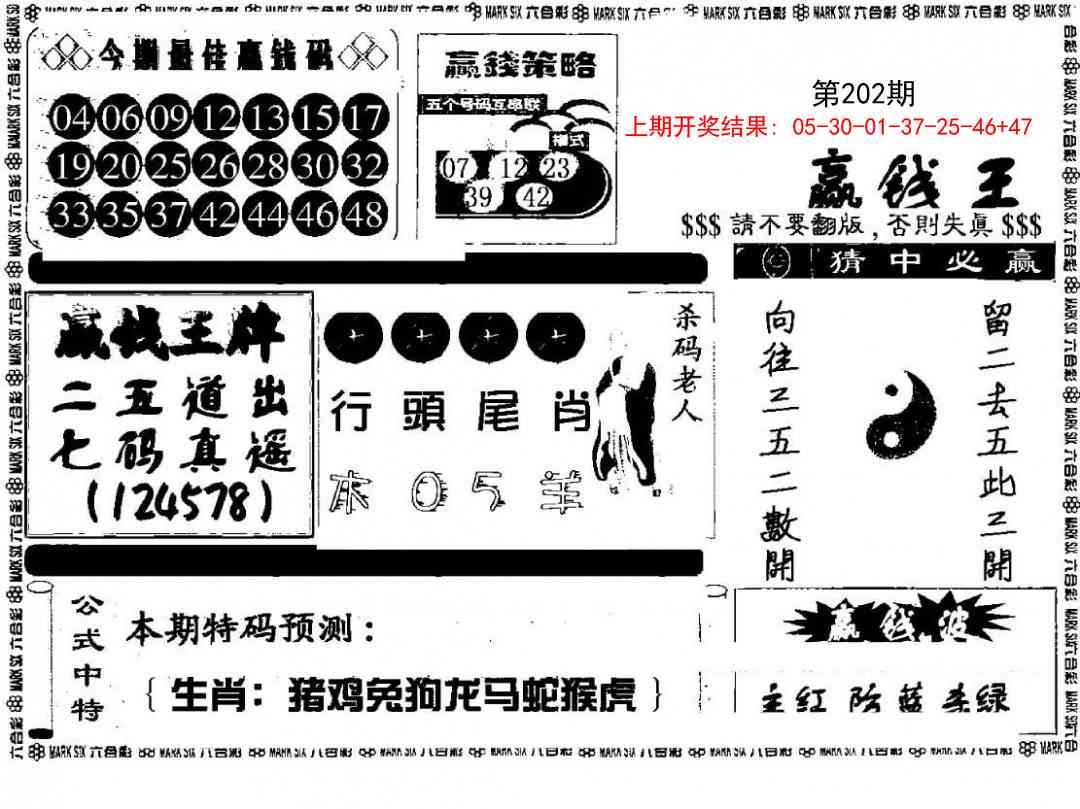 202期赢钱料[图]
