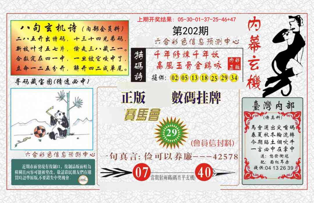 202期内幕玄机报[图]