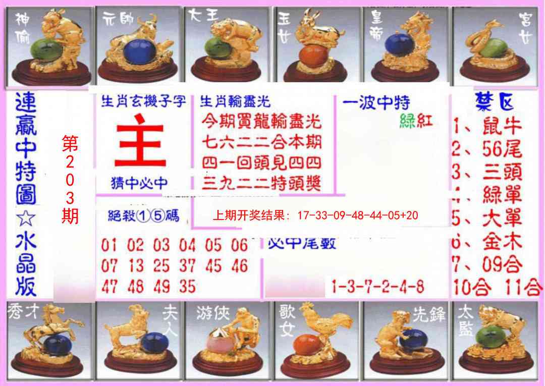 203期连赢中特图（水晶版）[图]