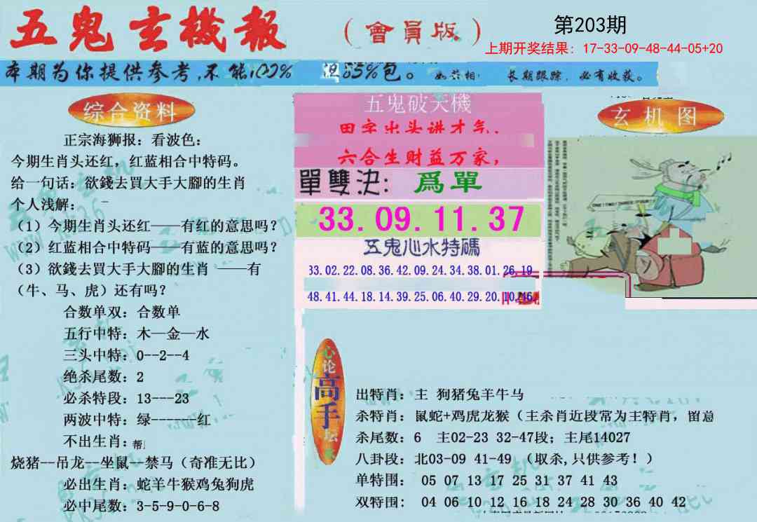 203期新五鬼玄机[图]