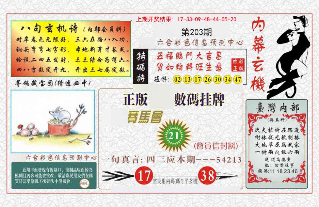 203期内幕玄机报[图]