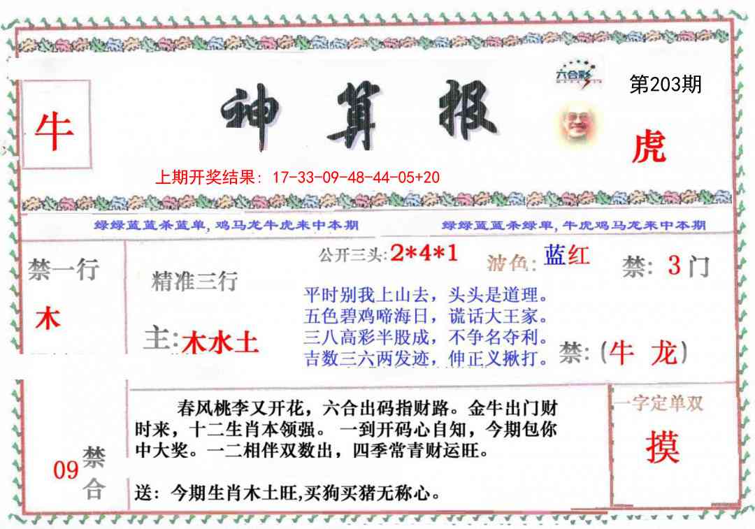 203期神算报[图]