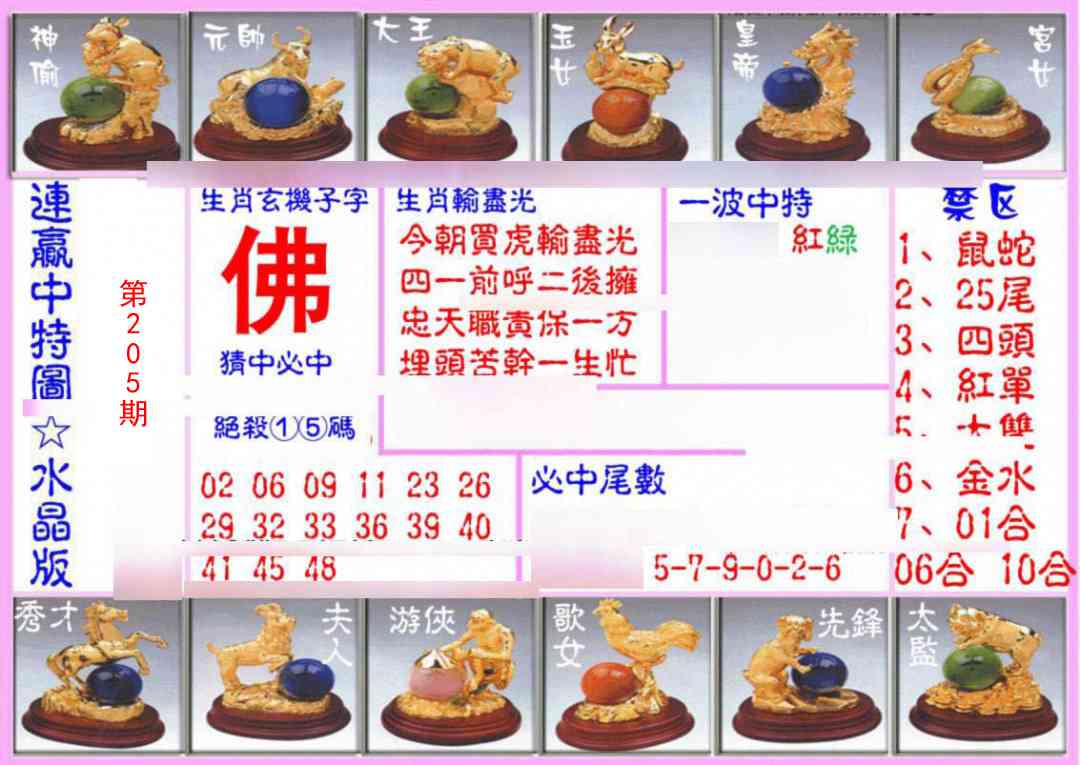 205期连赢中特图（水晶版）[图]