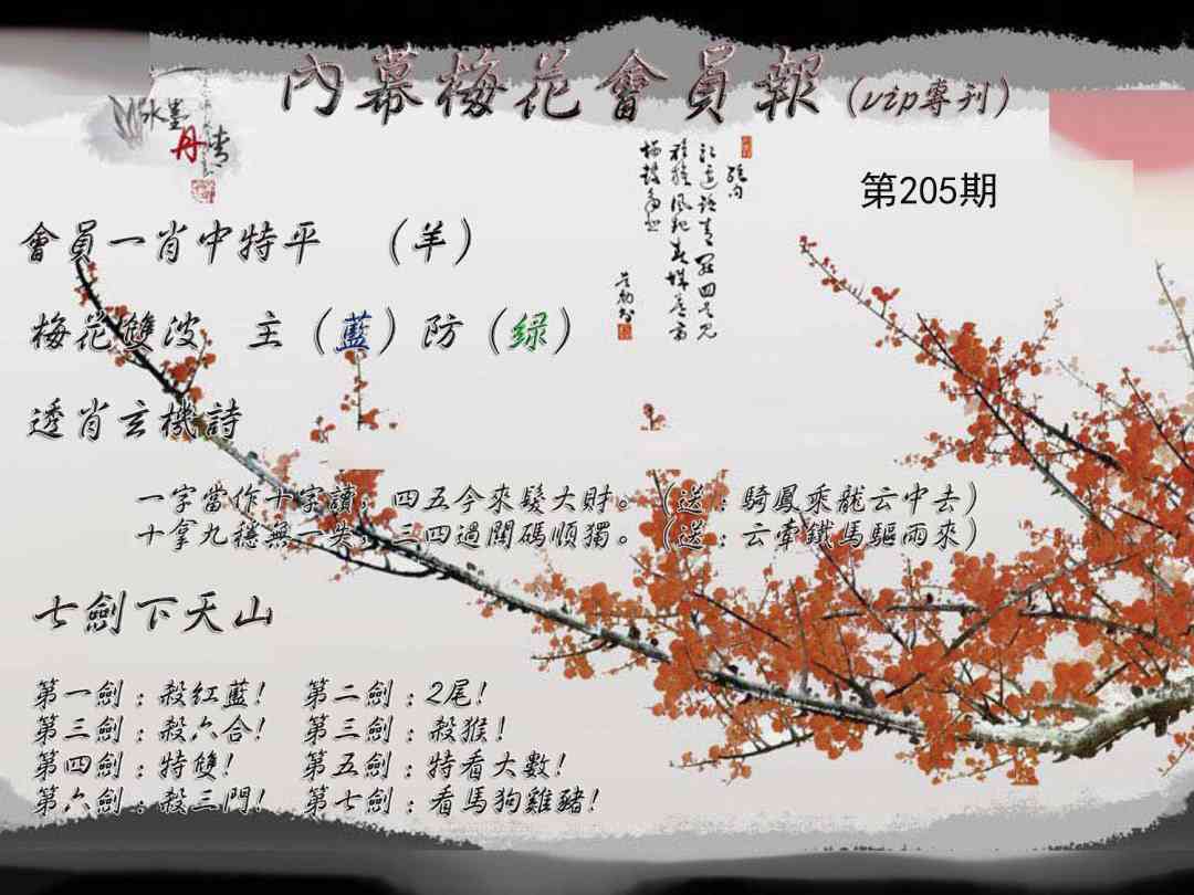 205期内幕梅花会员报[图]