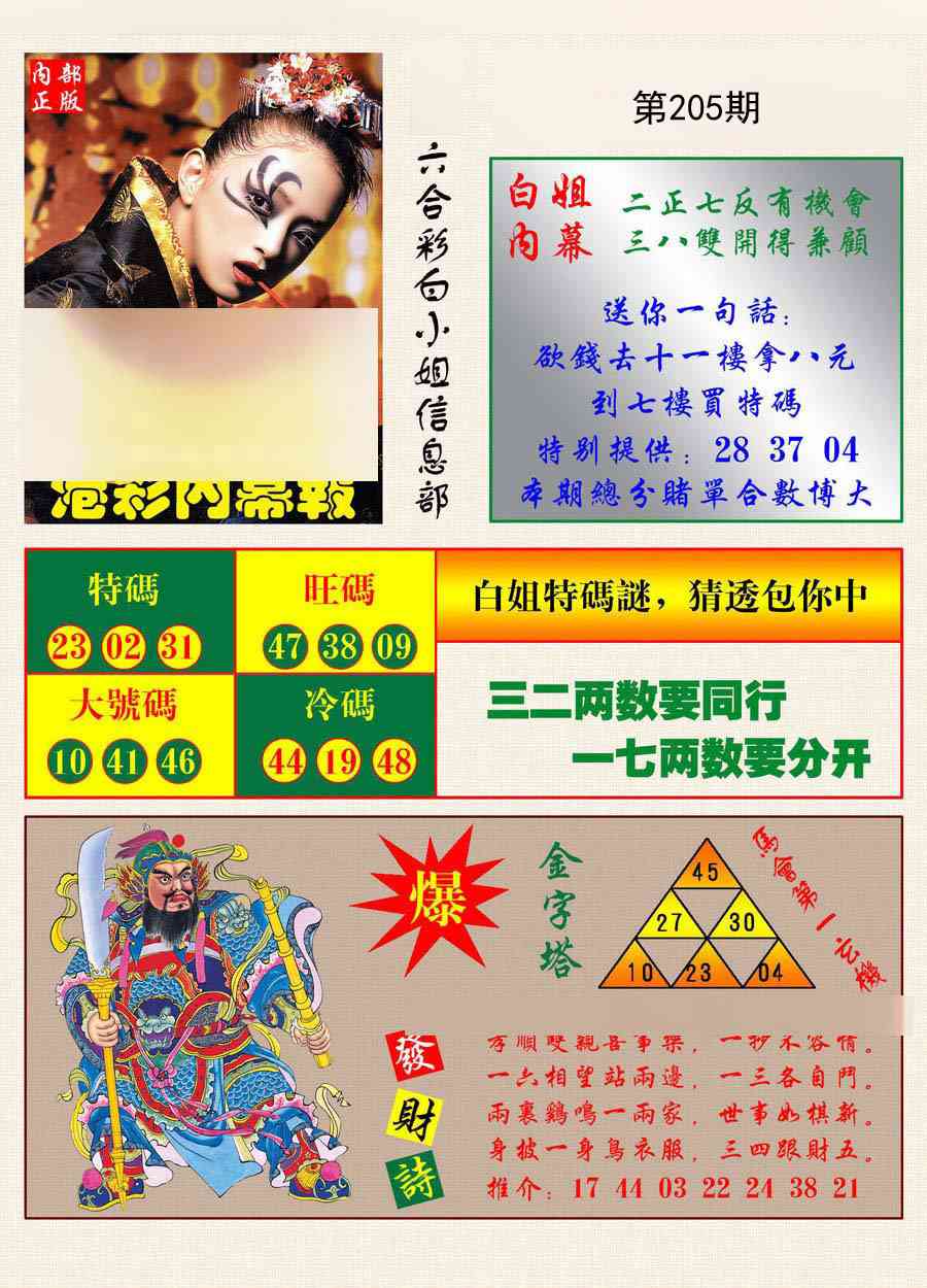 205期港彩内幕报[图]