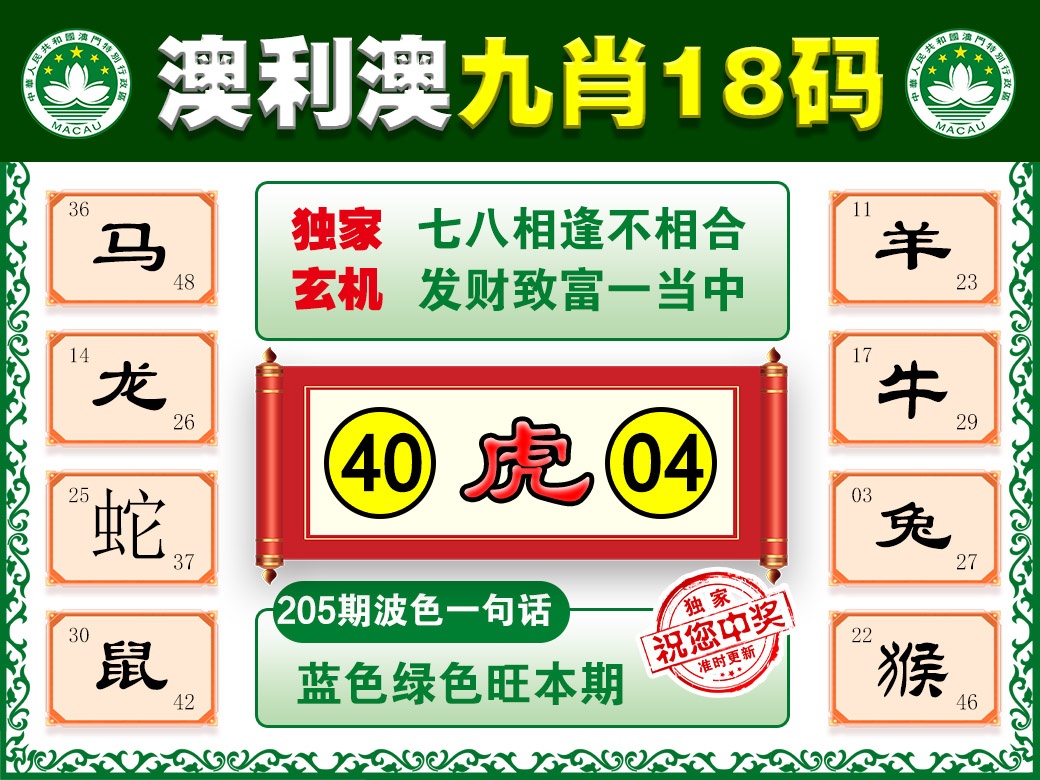 205期澳利澳九肖[图]