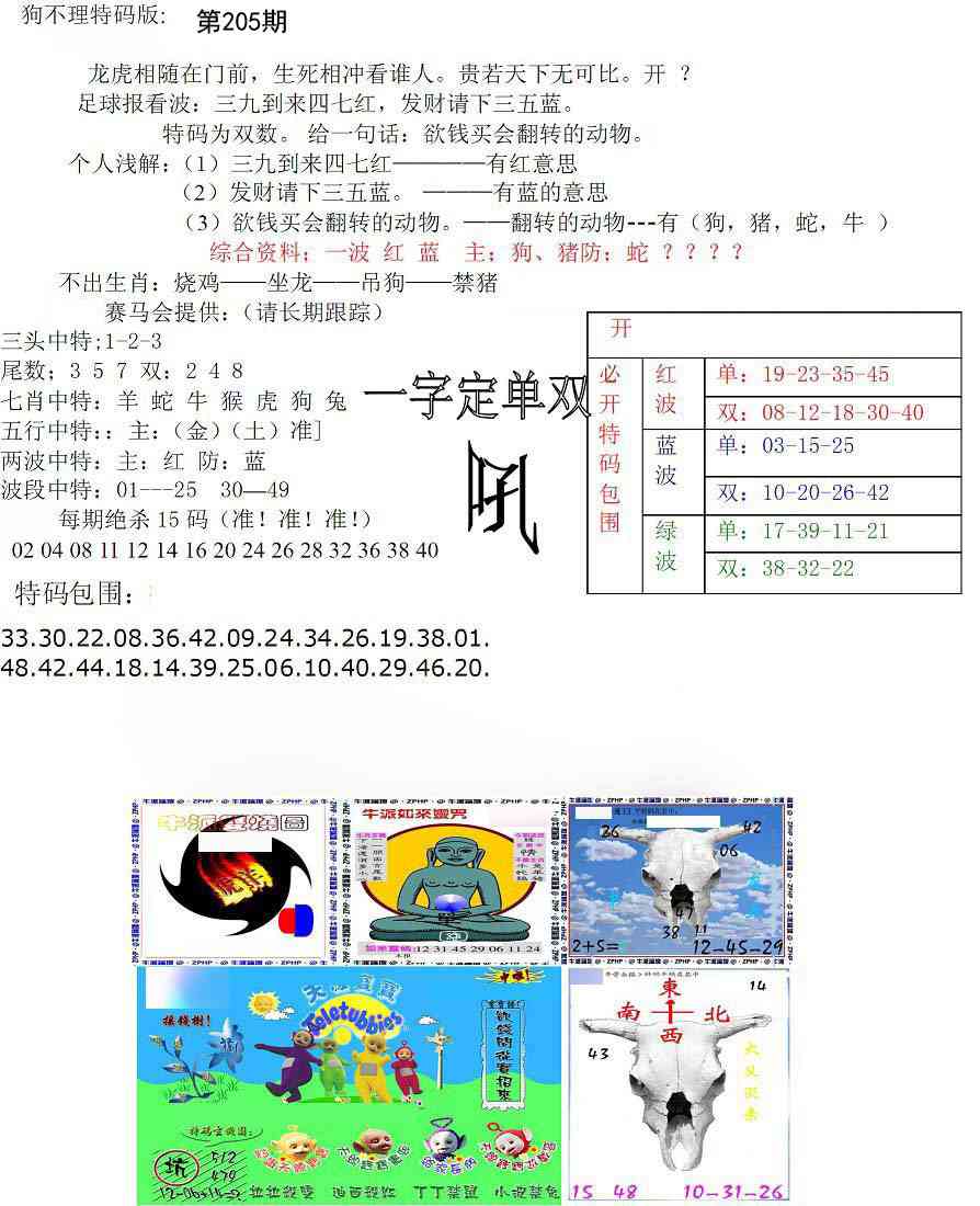 205期狗不理特码报[图]