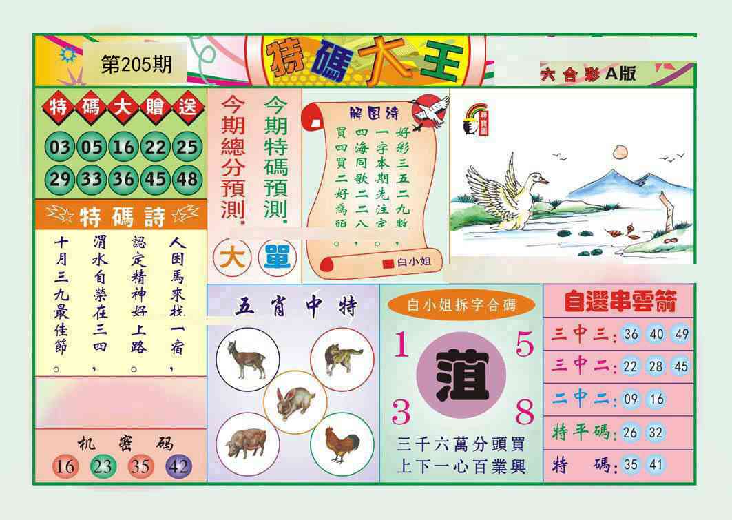 205期特码大王A[图]
