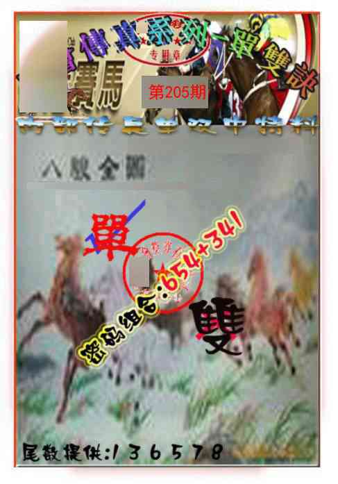 205期马会传真-单双诀[图]
