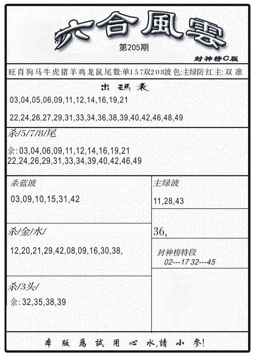 205期六合风云B[图]