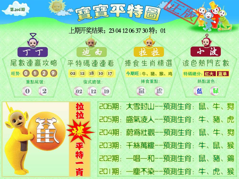 206期天线宝宝平特图[图]