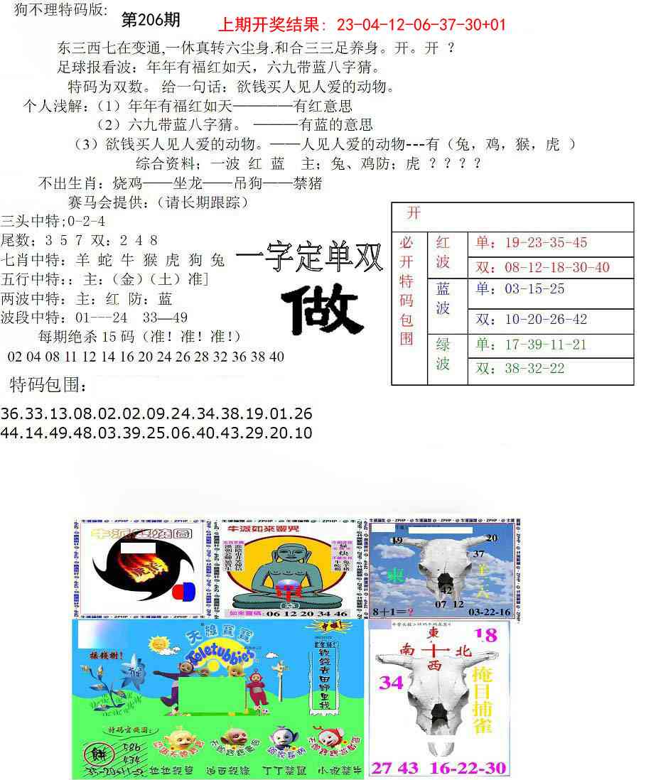 206期狗不理特码报[图]